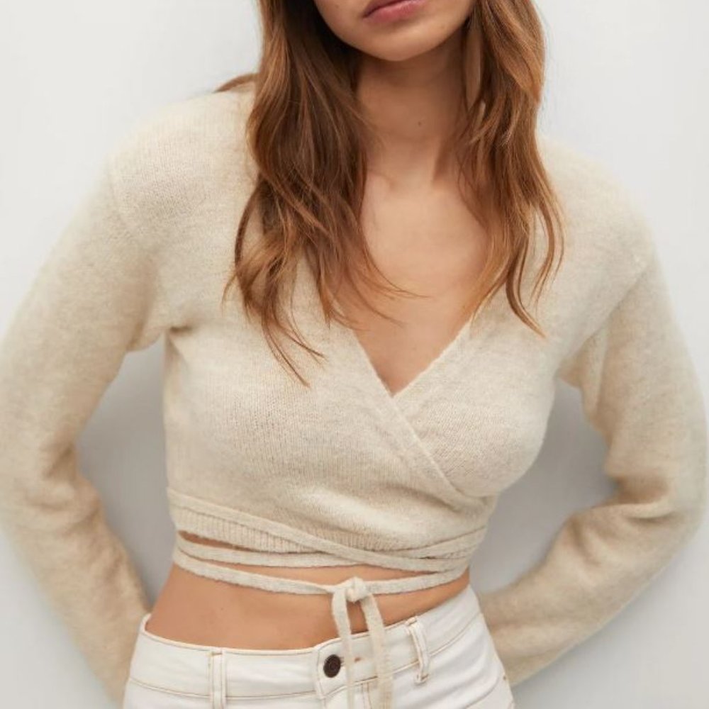 Mango Wrap Bow Cardigan (New with tags)